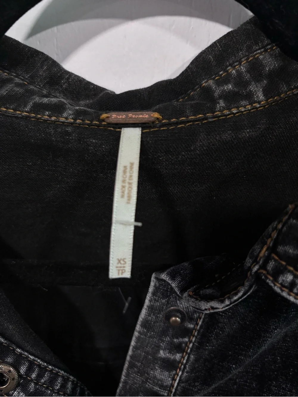 Free People AphaWashed Black Denim Shirt Dress